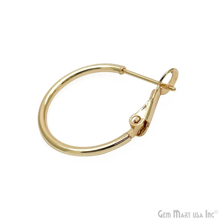 GemMartUSA Earrings DIY Gold Plated 20mm Finding Minimalist Hoop Earring