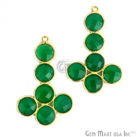 GemMartUSA Earrings Rose Chalcedony Gold Plated 39x24mm Gemstone Bezel Component