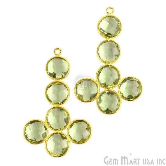 GemMartUSA Earrings Rose Chalcedony Gold Plated 39x24mm Gemstone Bezel Component