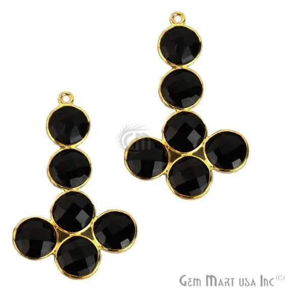 GemMartUSA Earrings Rose Chalcedony Gold Plated 39x24mm Gemstone Bezel Component