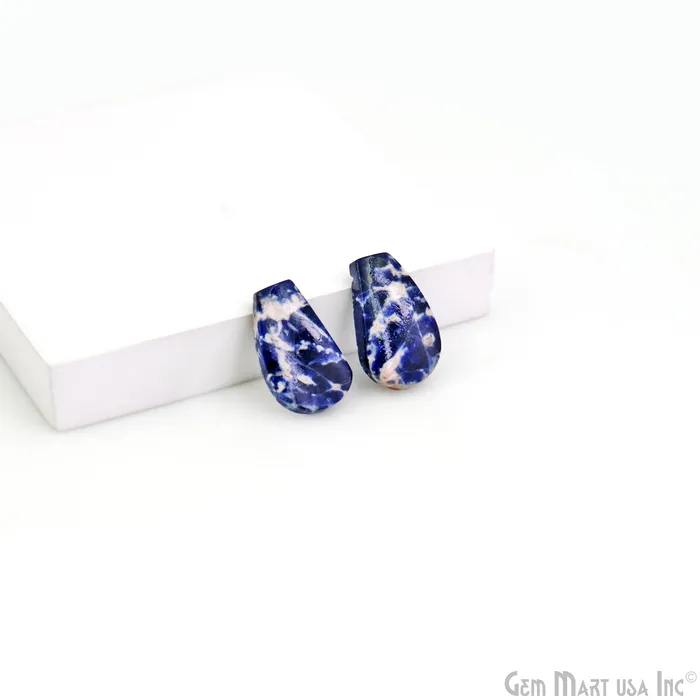 GemMartUSA Earrings Sodalite Freeform Shape 30x13mm Loose Gemstone For Earring Pair GemMartUSA Earrings Sodalite Freeform Shape 30x13mm Loose Gemstone For Earring Pair