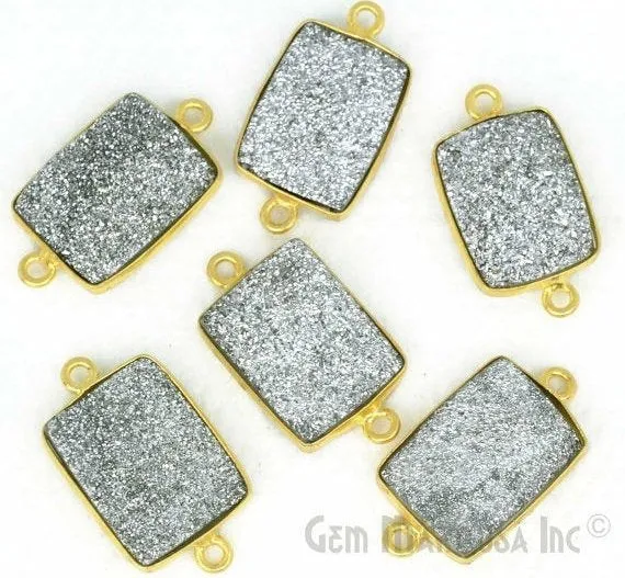 GemMartUSA Earrings Titanium Druzy 12x16mm Bugget Gold Bail Bezel Gemstone Connector Pick Your Color GemMartUSA Earrings Titanium Druzy 12x16mm Bugget Gold Bail Bezel Gemstone Connector Pick Your Color
