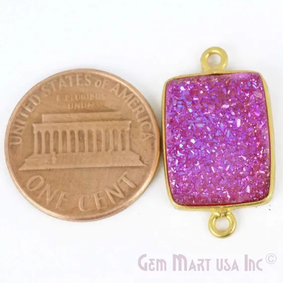 GemMartUSA Earrings Titanium Druzy 12x16mm Bugget Gold Bail Bezel Gemstone Connector Pick Your Color GemMartUSA Earrings Titanium Druzy 12x16mm Bugget Gold Bail Bezel Gemstone Connector Pick Your Color