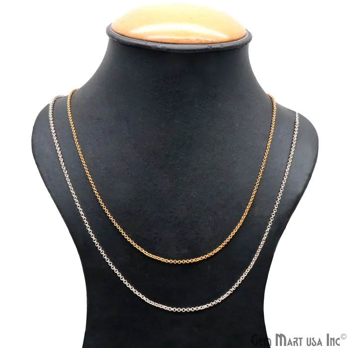 GemMartUSA Necklaces Sleek Box Chain Necklace 18 Inch With Lobster Claw Clasp