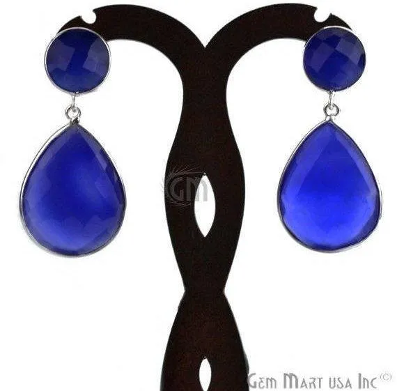 GemMartUSA Rings Pear and Round Shape 21x46mm Silver Plated Gemstone Dangle Studs Pick your Gemstone 900131 GemMartUSA Rings Pear and Round Shape 21x46mm Silver Plated Gemstone Dangle Studs Pick your Gemstone 900131