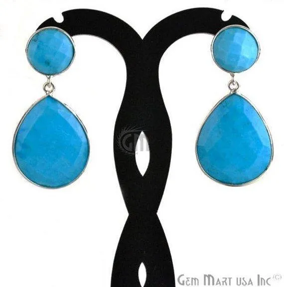 GemMartUSA Rings Pear and Round Shape 21x46mm Silver Plated Gemstone Dangle Studs Pick your Gemstone 900131 GemMartUSA Rings Pear and Round Shape 21x46mm Silver Plated Gemstone Dangle Studs Pick your Gemstone 900131