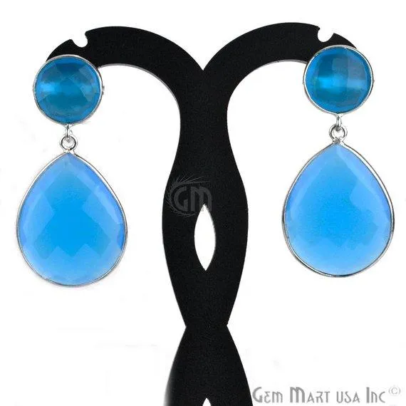 GemMartUSA Rings Pear and Round Shape 21x46mm Silver Plated Gemstone Dangle Studs Pick your Gemstone 900131 GemMartUSA Rings Pear and Round Shape 21x46mm Silver Plated Gemstone Dangle Studs Pick your Gemstone 900131
