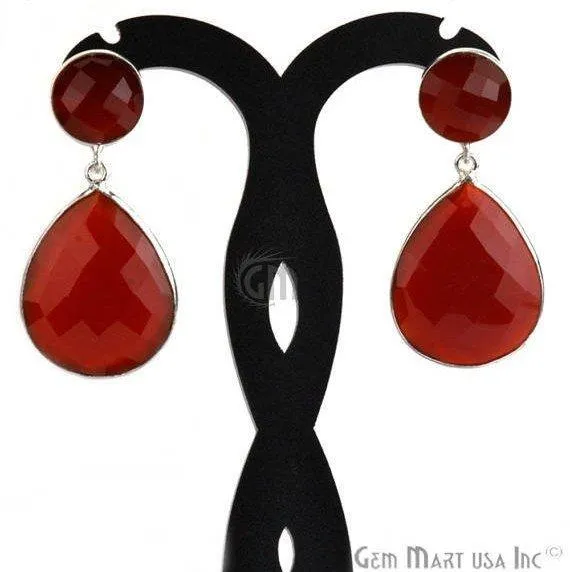 GemMartUSA Rings Pear and Round Shape 21x46mm Silver Plated Gemstone Dangle Studs Pick your Gemstone 900131 GemMartUSA Rings Pear and Round Shape 21x46mm Silver Plated Gemstone Dangle Studs Pick your Gemstone 900131