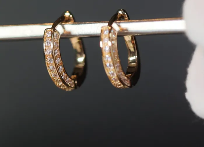 Gold Diamond Earrings Womens Diamond Hoop Earrings Small gold diamond hoop earrings Lab Diamonds London Earrings