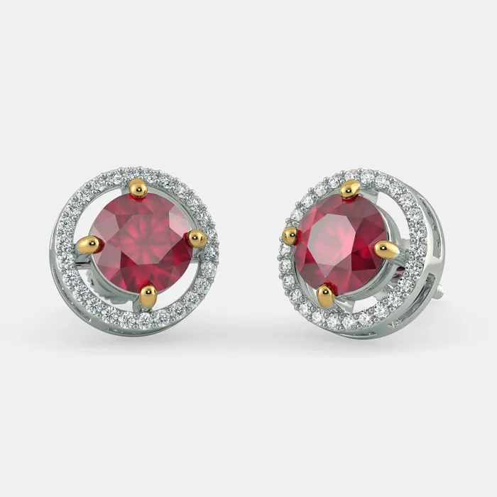 Grace Earrings RUBY STUD EARRINGS 925 SILVER