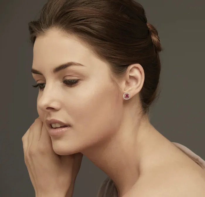 Grace Earrings RUBY STUD EARRINGS 925 SILVER