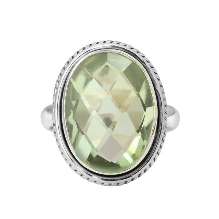 Green Amethyst Solid 925 Sterling Silver Bold Ring Jewelry YoTreasure Rings Green Amethyst Solid 925 Sterling Silver Bold Ring Jewelry YoTreasure Rings