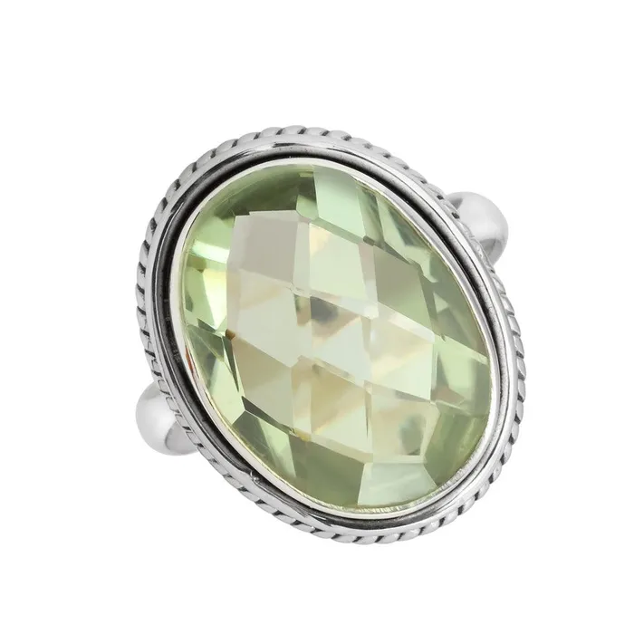 Green Amethyst Solid 925 Sterling Silver Bold Ring Jewelry YoTreasure Rings Green Amethyst Solid 925 Sterling Silver Bold Ring Jewelry YoTreasure Rings