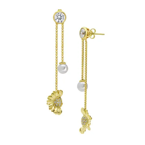 Half Mayweed Dangling Pearl acemijewelry Earrings