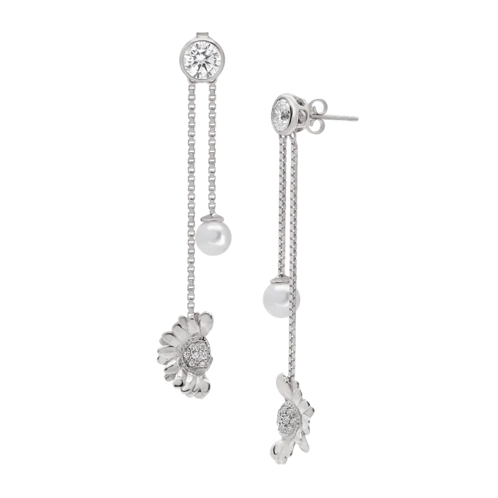 Half Mayweed Dangling Pearl acemijewelry Earrings