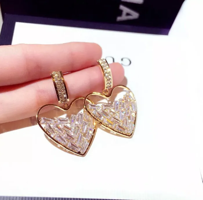 Heart Earrings Womens Earrings Diamond Earrings Heart earrings with Diamonds Iced Out Earrings Womens Diamond Earrings Earrings Minx London Earrings