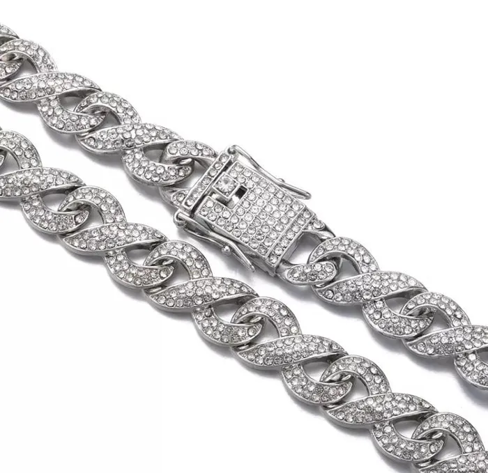 Infinity Link Chain Iced Out Chains Iced Out Necklace Mens Diamond Necklace Infinity Necklace Hip Hop Chain Mens Infinity Chain Minx London Necklaces