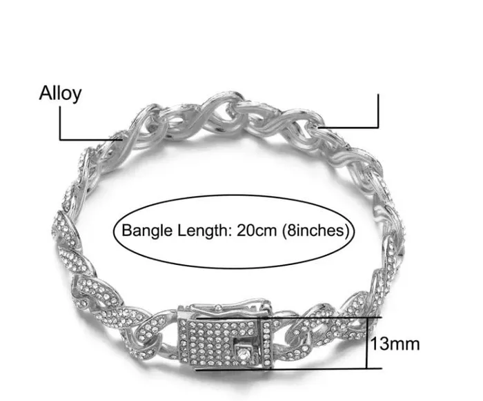 Infinity Link Chain Iced Out Chains Iced Out Necklace Mens Diamond Necklace Infinity Necklace Hip Hop Chain Mens Infinity Chain Minx London Necklaces