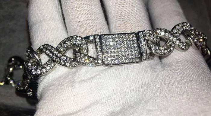 Infinity Link Chain Iced Out Chains Iced Out Necklace Mens Diamond Necklace Infinity Necklace Hip Hop Chain Mens Infinity Chain Minx London Necklaces