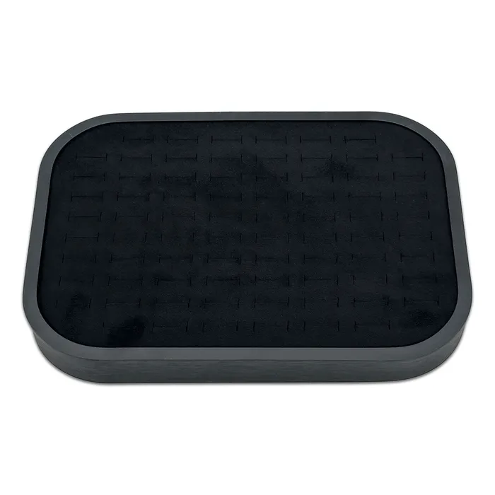 JPI Display Rings 10 58 x 7 58 Black Brushed Aluminum Black Velvet 76 Ring Display Tray JPI Display Rings 10 58 x 7 58 Black Brushed Aluminum Black Velvet 76 Ring Display Tray