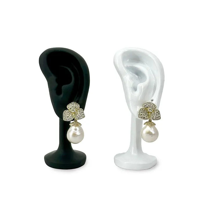 JPIDisplay 4 White Ceramic Ear Shaped Earring Display Stand Earrings JPIDisplay 4 White Ceramic Ear Shaped Earring Display Stand Earrings