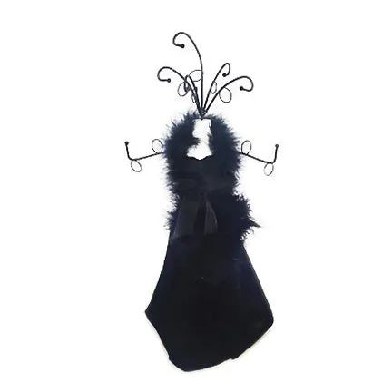 JPIDisplay Necklaces Black Velvet Necklace and Earing Display Doll