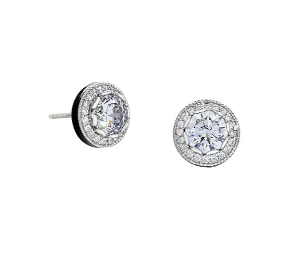 Kelly Waters Back Enamel Edge CZ Stud Earrings SI2344 Kelly Waters Earrings