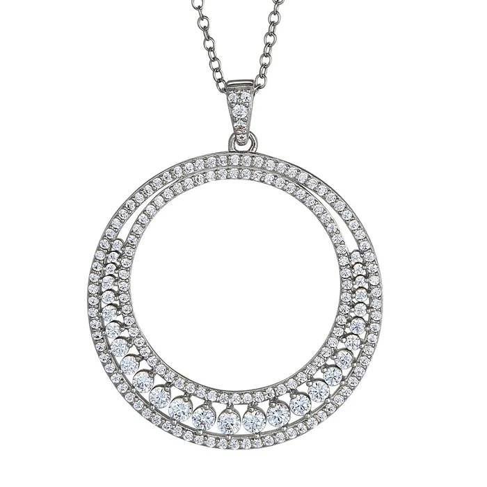 Kelly Waters Necklaces Kelly Waters Silver CZ Circle Necklace SI3427