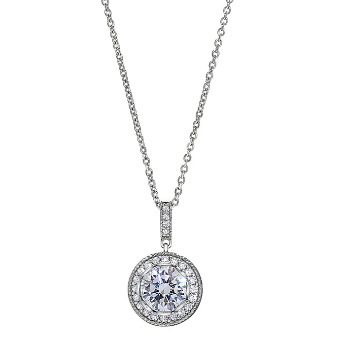 Kelly Waters Necklaces Kelly Waters Silver CZ Halo Necklace SI3417