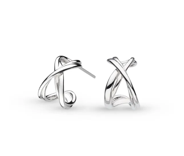 Kit Heath Sterling Silver Infinity Hoop Stud Earrings SI6086 Kit Heath Earrings