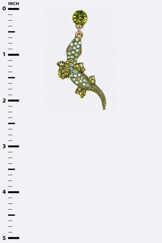 LA Jewelry Plaza Crystal Alligator Iconic Earrings Earrings LA Jewelry Plaza Crystal Alligator Iconic Earrings Earrings