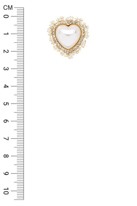 LA Jewelry Plaza Earrings Baguette CZ Rhinestone Heart Shape Post Earrings LA Jewelry Plaza Earrings Baguette CZ Rhinestone Heart Shape Post Earrings
