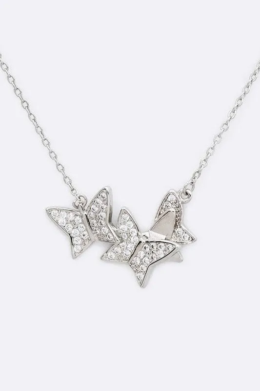 LA Jewelry Plaza Necklaces Cubic Zirconia Butterfly Pendant Necklace Online Only LA Jewelry Plaza Necklaces Cubic Zirconia Butterfly Pendant Necklace Online Only
