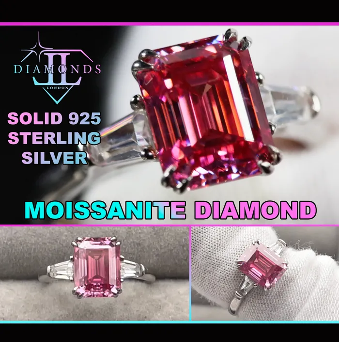 Lab Diamonds London 30 Ct Pink Moissanite Diamond Ring Womens Pink Diamond Engagement Ring Rings Lab Diamonds London 30 Ct Pink Moissanite Diamond Ring Womens Pink Diamond Engagement Ring Rings