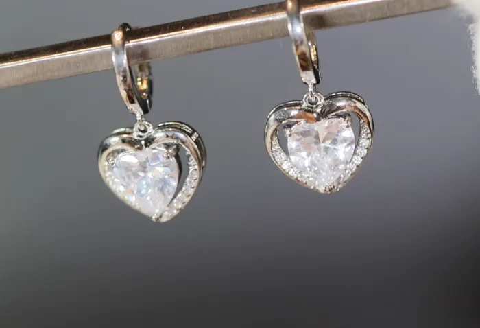 Lab Diamonds London Earrings Diamond Earrings Heart Earrings Diamond Heart Earrings Womens Earrings Heart earrings with Diamonds Hoop Earrings Hoop Earring