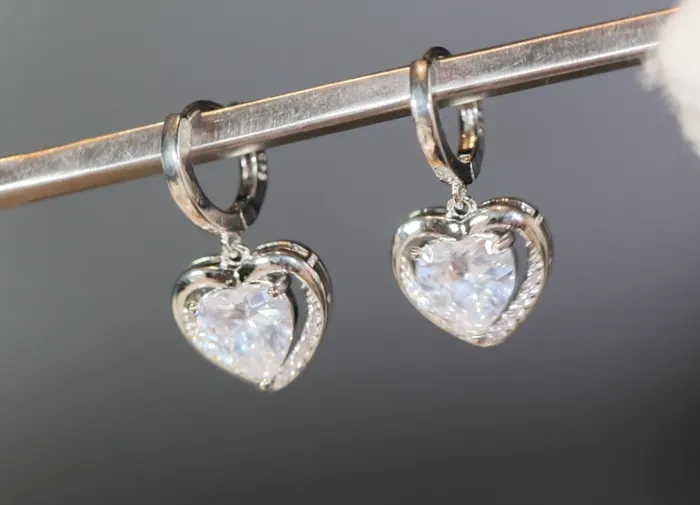 Lab Diamonds London Earrings Diamond Earrings Heart Earrings Diamond Heart Earrings Womens Earrings Heart earrings with Diamonds Hoop Earrings Hoop Earring