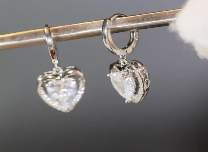 Lab Diamonds London Earrings Diamond Earrings Heart Earrings Diamond Heart Earrings Womens Earrings Heart earrings with Diamonds Hoop Earrings Hoop Earring
