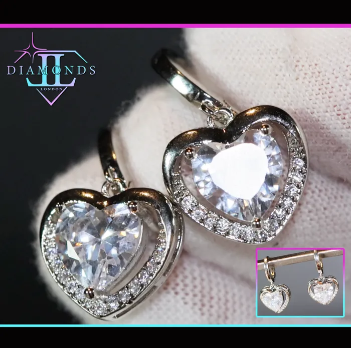 Lab Diamonds London Earrings Diamond Earrings Heart Earrings Diamond Heart Earrings Womens Earrings Heart earrings with Diamonds Hoop Earrings Hoop Earring