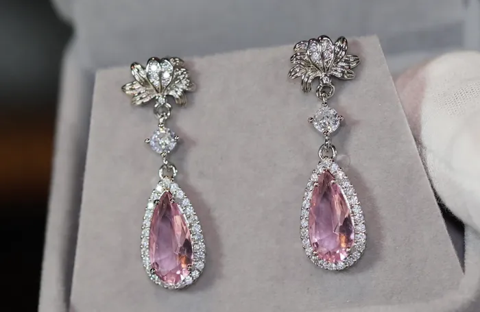 Lab Diamonds London Earrings Drop Earrings Pink Diamond Earrings Classy Diamond Earrings