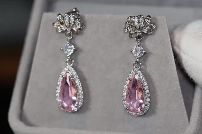 Lab Diamonds London Earrings Drop Earrings Pink Diamond Earrings Classy Diamond Earrings