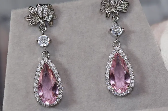 Lab Diamonds London Earrings Drop Earrings Pink Diamond Earrings Classy Diamond Earrings