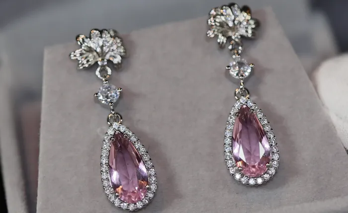 Lab Diamonds London Earrings Drop Earrings Pink Diamond Earrings Classy Diamond Earrings