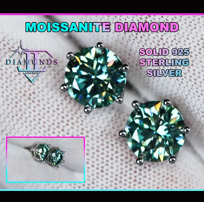 Lab Diamonds London Earrings Green Moissanite Ear Studs Green Lab Grown Diamond Ear Studs Lab Diamonds London Earrings Green Moissanite Ear Studs Green Lab Grown Diamond Ear Studs