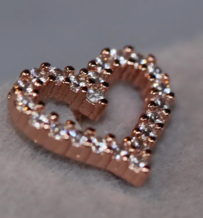 Lab Diamonds London Earrings Rose Gold Diamond Heart Ear Studs Rose Gold Ear Studs Heart Ear Studs