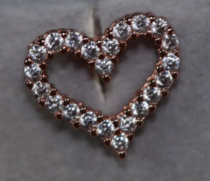 Lab Diamonds London Earrings Rose Gold Diamond Heart Ear Studs Rose Gold Ear Studs Heart Ear Studs