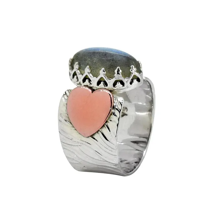 Labradorite Solid 925 Sterling Silver Brass Ring Jewelry YoTreasure Rings