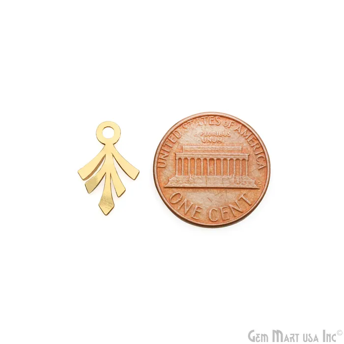 Leaf Shape Gold Plated 157x10mm Finding Laser Jewelry Charm GemMartUSA Charm Necklaces