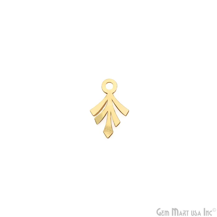 Leaf Shape Gold Plated 157x10mm Finding Laser Jewelry Charm GemMartUSA Charm Necklaces