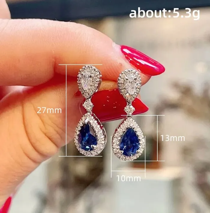 Minx London Earrings Pear Shape Earrings Teardrop Earrings Diamond Earrings Diamond Earrings Teardrop Earrings Womens Diamond Earrings Blue Earrings