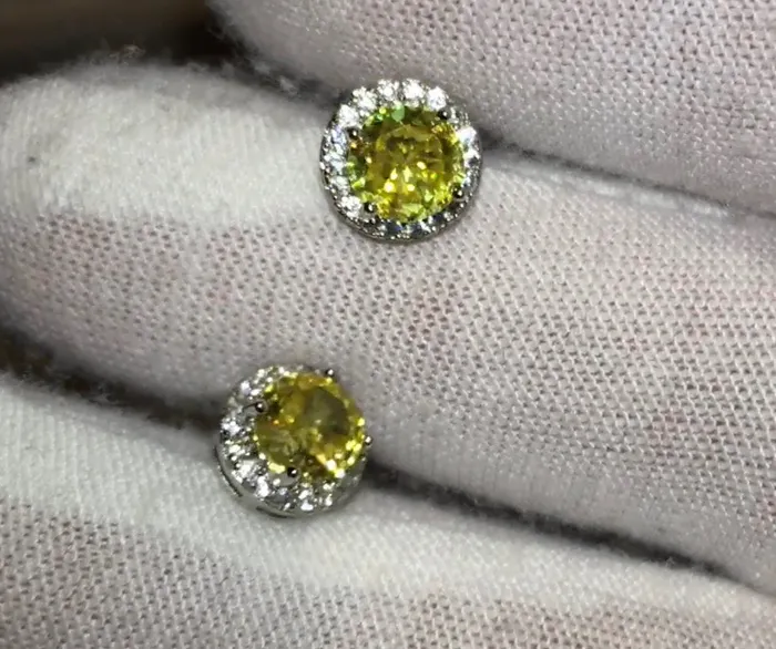 Minx London Earrings Womens Earrings Womens Ear Studs Yellow Diamond Ear Studs Pink Diamonds Ear Studs Blue Diamond Ear Studs Stud Earrings Ear Studs